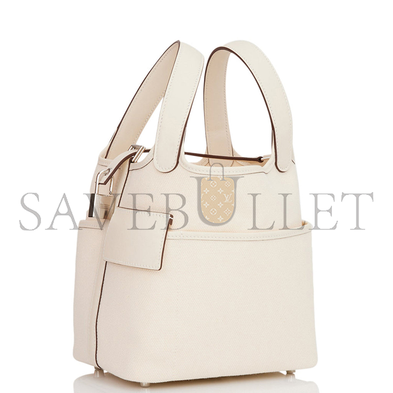 H**me5 picotin cargo 18 nata swift and toile canvas palladium hardware (18*18*13cm)